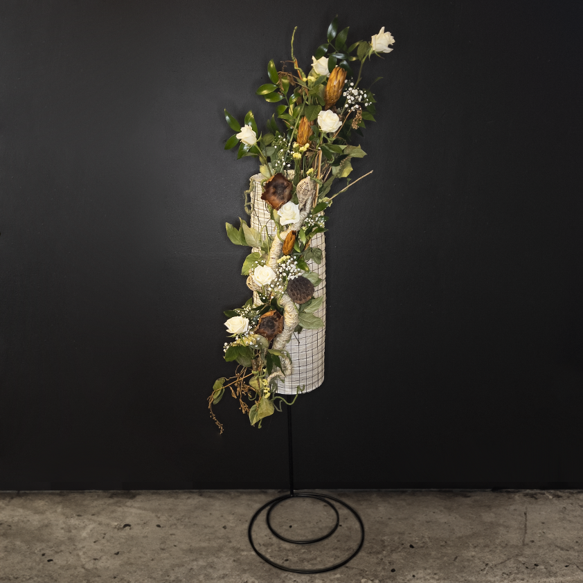 modern sympathy art floral arrangement from bloombudz in Paragould, AR