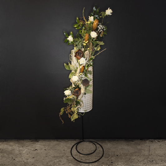modern sympathy art floral arrangement from bloombudz in Paragould, AR