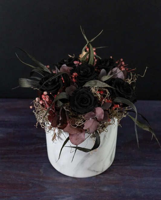 black forever rose luxury preserved floral arrangement from bloombudz in Paragould, AR