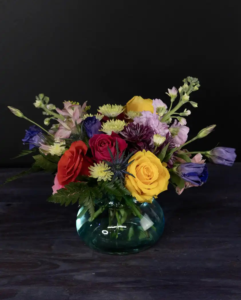 colorful modern floral arrangement from bloombudz in Paragould, AR
