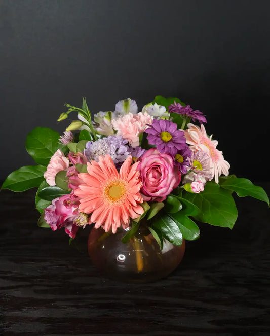 pink and purple modern floral arrangement for any occasion from bloombudz in Paragould, AR
