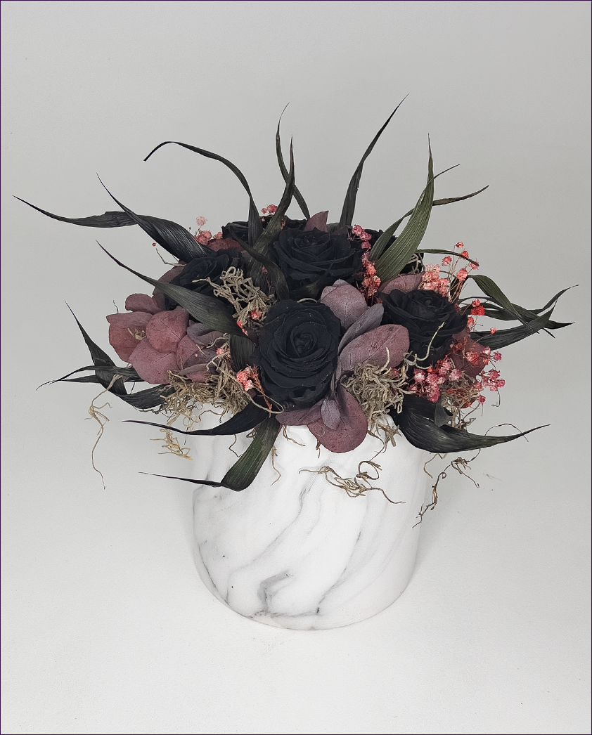 black forever rose luxury preserved floral arrangement from bloombudz in Paragould, AR