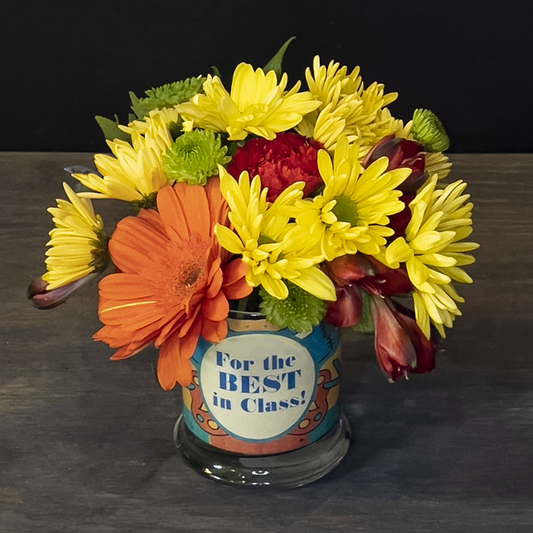 colorful best in class floral arrangement for teachers by bloombudz in Paragould, AR