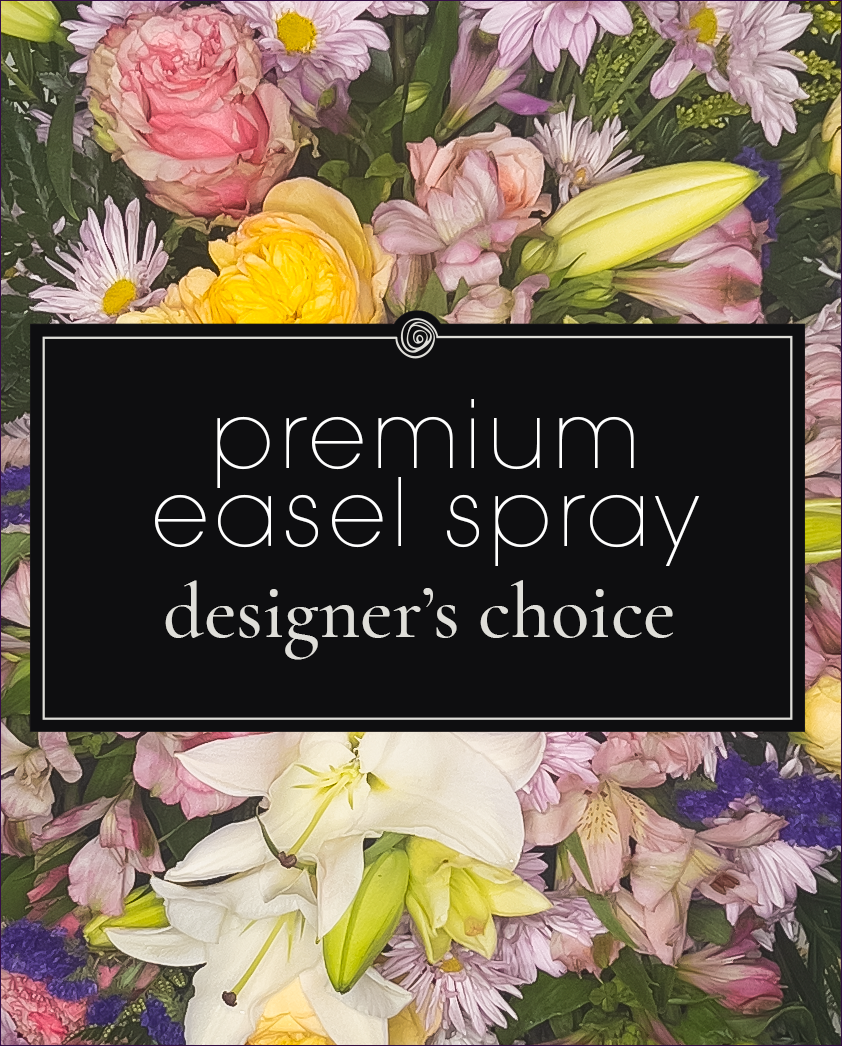 Designer's Choice (premium easel spray) floral arrangement from bloombudz in Paragould, AR