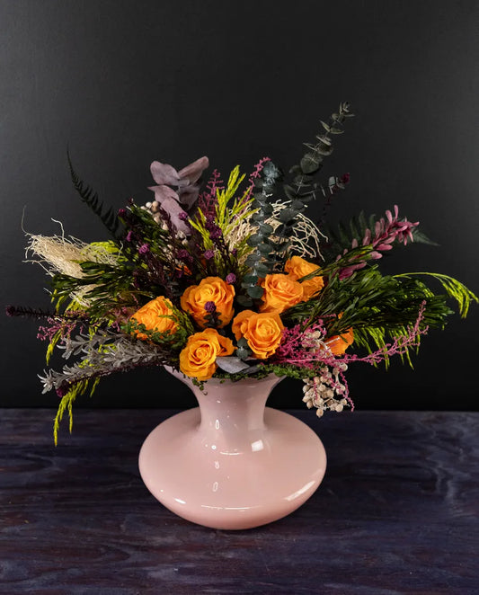 Retro Sunset preserved orange forever rose floral arrangement from bloombudz in Paragould, AR