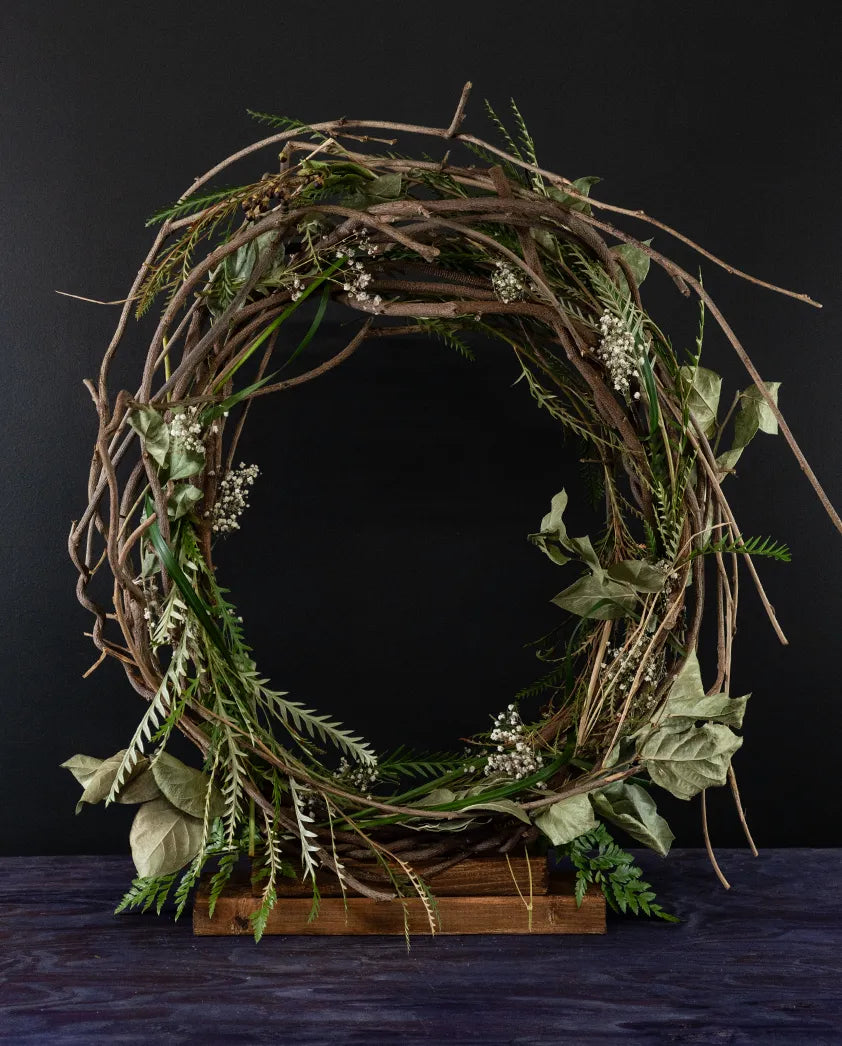 Modern preserved tabletop sympathy wreath from bloombudz in Paragould, AR