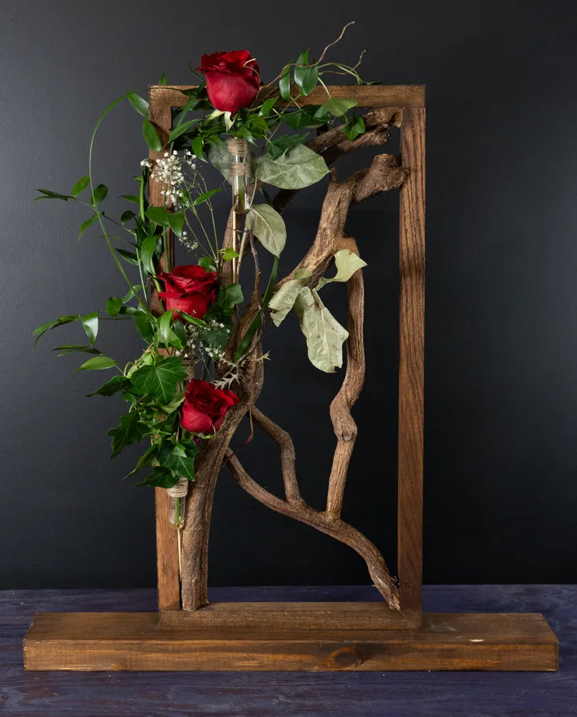 wood frame modern sympathy floral arrangement from bloombudz in Paragould, AR